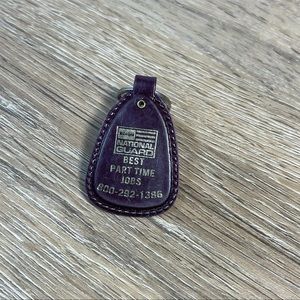 Vintage Michigan National Guard keychain fob ring key chain Brown